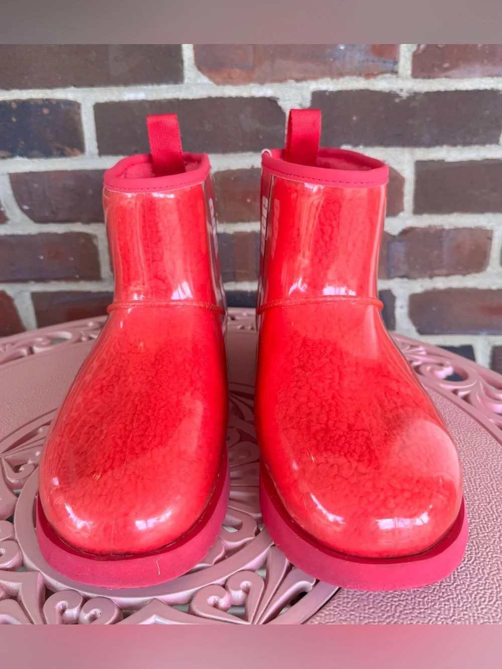UGG Women’s Size 9 Hot Pink Waterproof Short Shearling Winter/Rain Boots